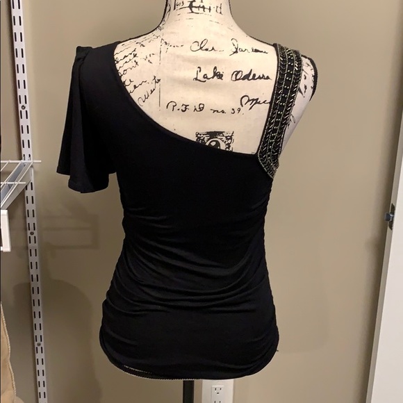 Bebe Black One Shoulder Top-size XS - Picture 6 of 9